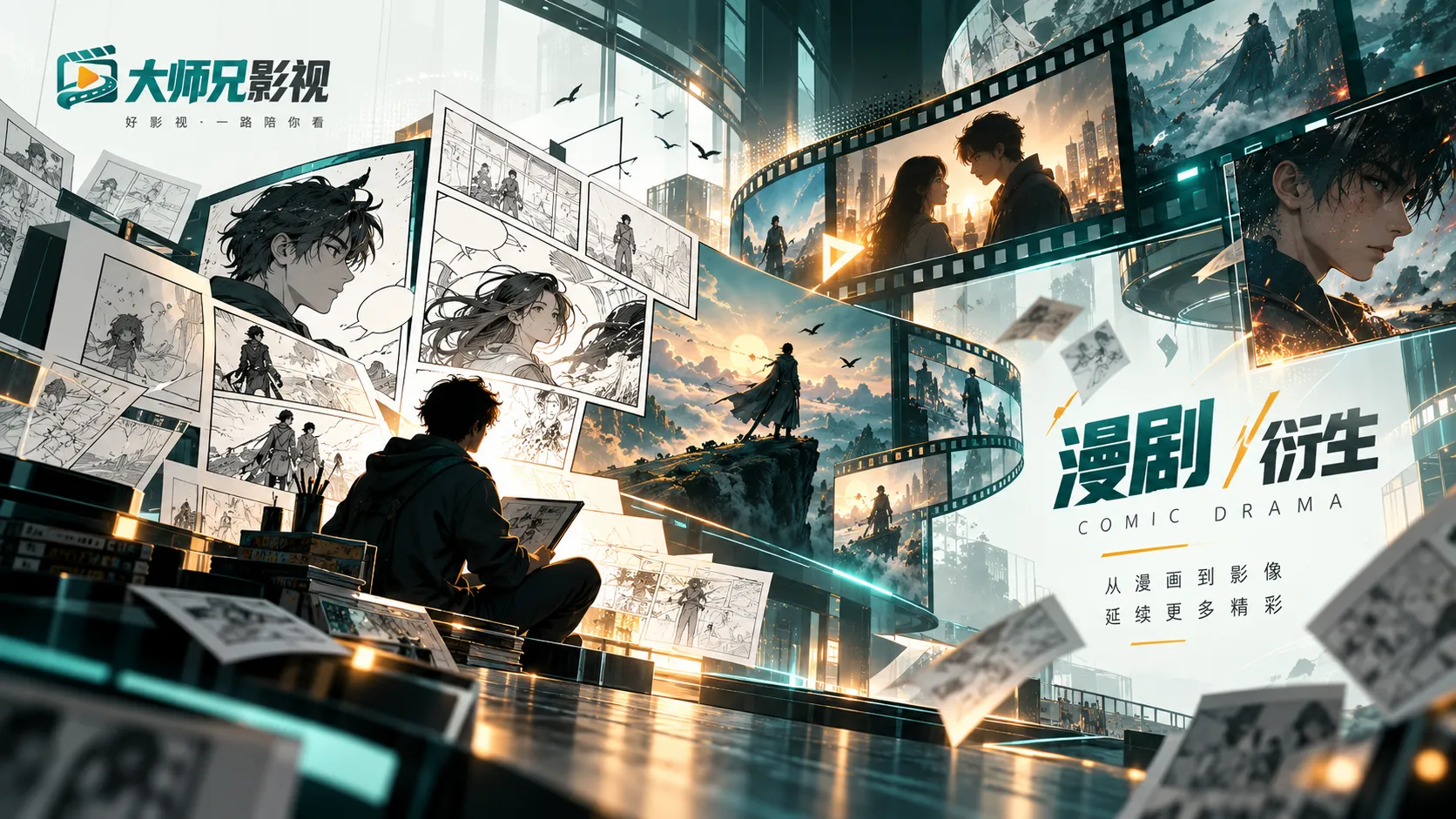 动漫冒险世界与团队氛围图